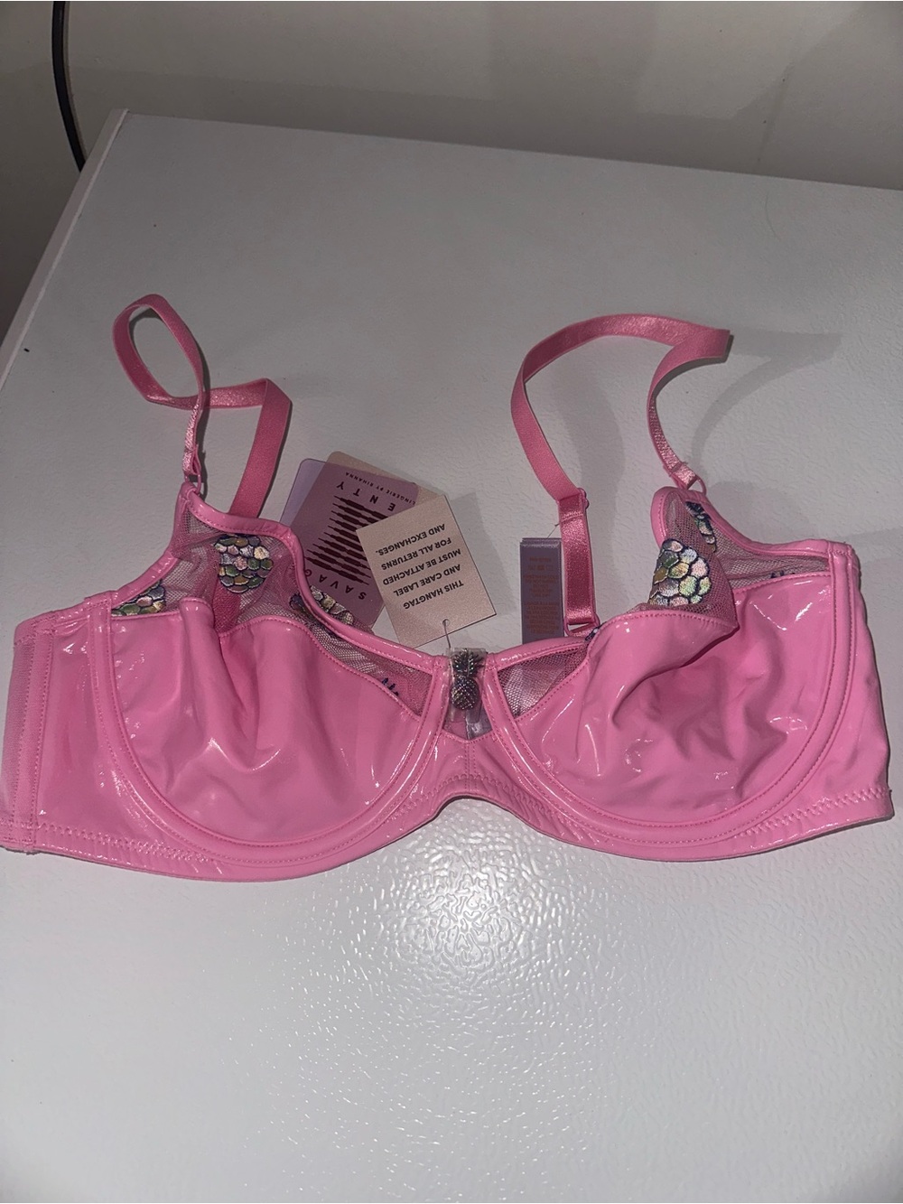 Savage X Fenty Pink Pineapple Sequin Accent Underwire Bra